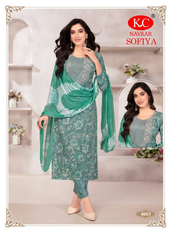 Kc Sofiya Vol 4 Rayon Printed Kurti Bottom With Dupatta